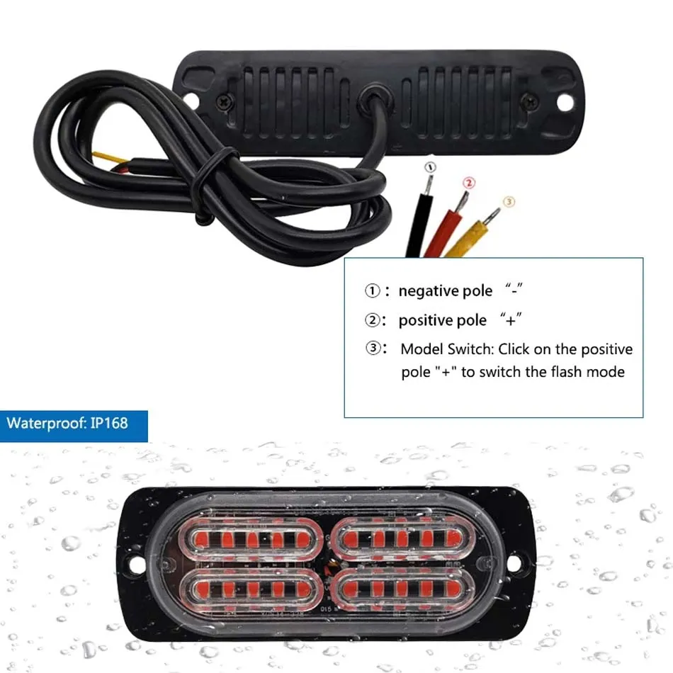 Truck 20 LED Emergency Light For Car Warning Flashing Firemen Police Strobe Lights 12-24V Lightbar