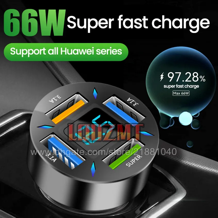 Car Charger Digital Phone Charger for iphone 12 13 pro max Xiaomi Huawei Fast Charge Charger Type C Mobile Phones usb charger Car-Charge Car-Charger Car Charging Quick