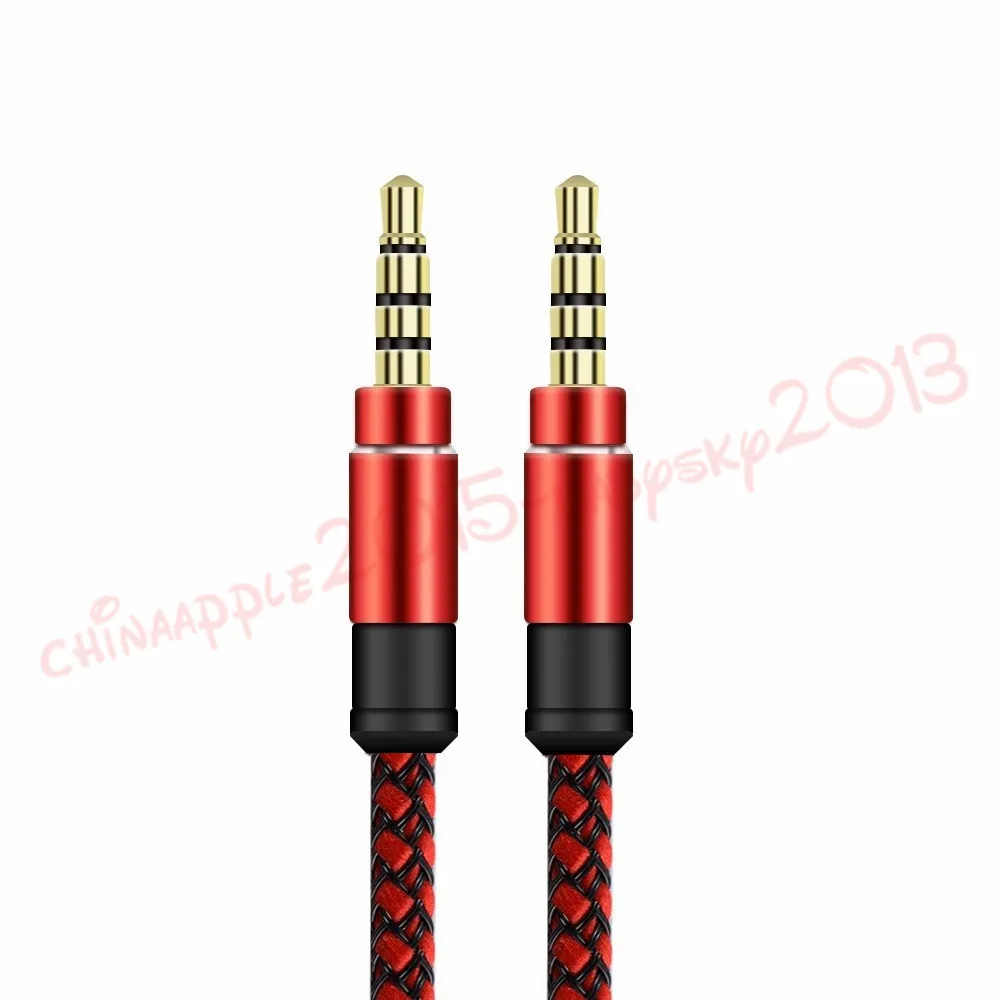 3.5mm Auxiliary Aux Audio Cable Unbroken Metal Fabric Braiede Male Stereo cord 1.5M 3M for iphone Samsung MP3 Speaker Tablet PC