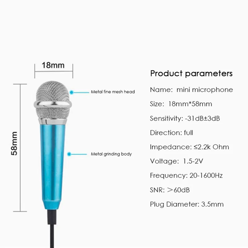 MINI Jack 3.5mm Studio Lavalier Professional Microphone Handheld Mic for Mobile Phone Computer for iPhone Samsung karaoke