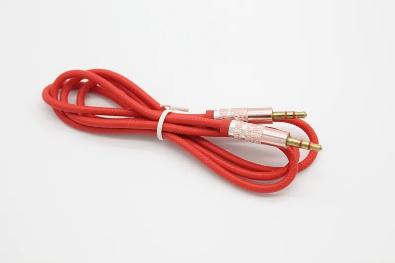 Dual Male AUX Audio Cable Cord 1m/3ft 3.5mm Gold-plated Plug TPE Embossed by DHL 100+