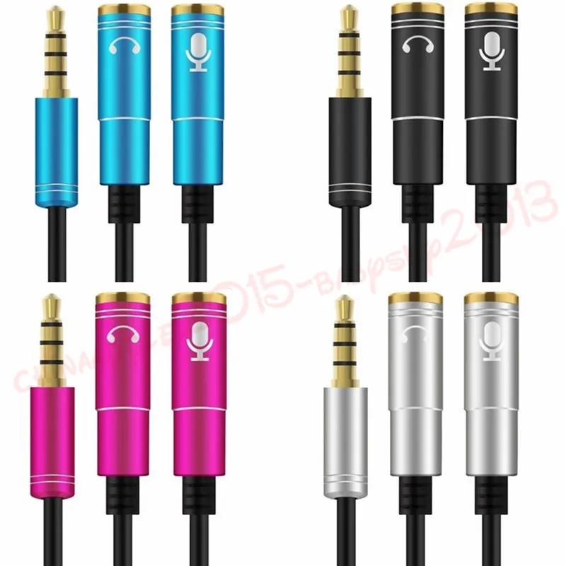 3.5mm Audio Splitter Cable for Computer Jack 1 Male to 2 Female Mic Y Splitters AUX Splitter cables