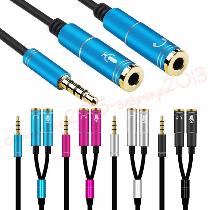 3.5mm Audio Splitter Cable for Computer Jack 1 Male to 2 Female Mic Y Splitters AUX Splitter cables