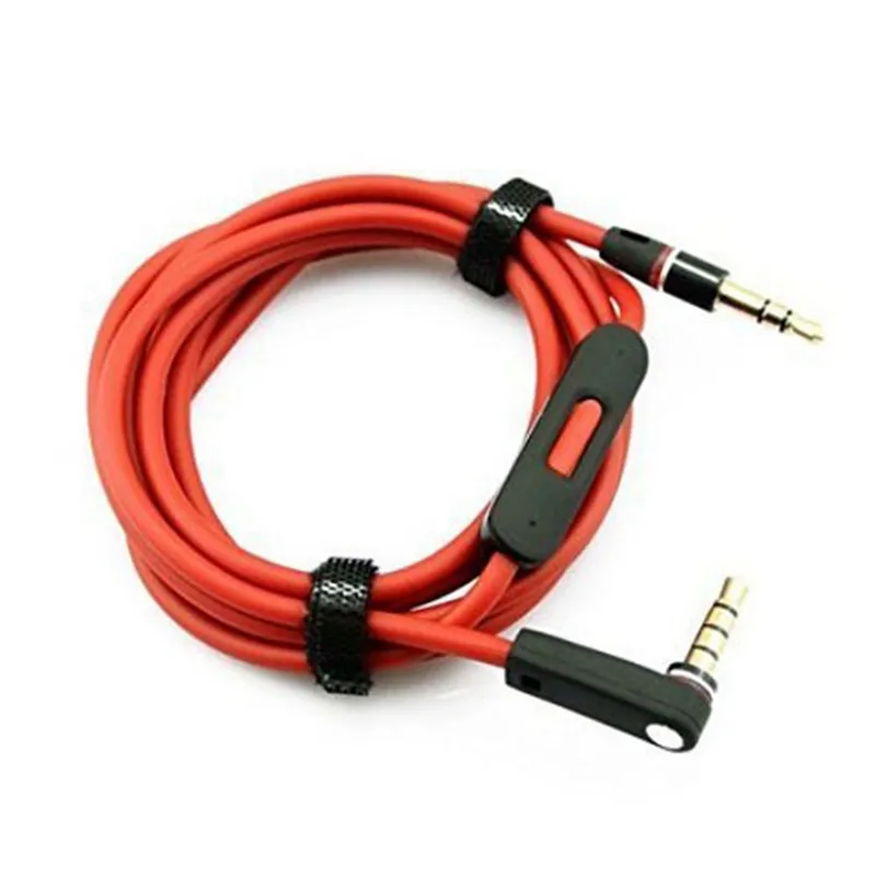 3.5mm Replacement Red Cables for Studio Heaphones with Control Talk and MIC Extension Audio AUX Male to Male