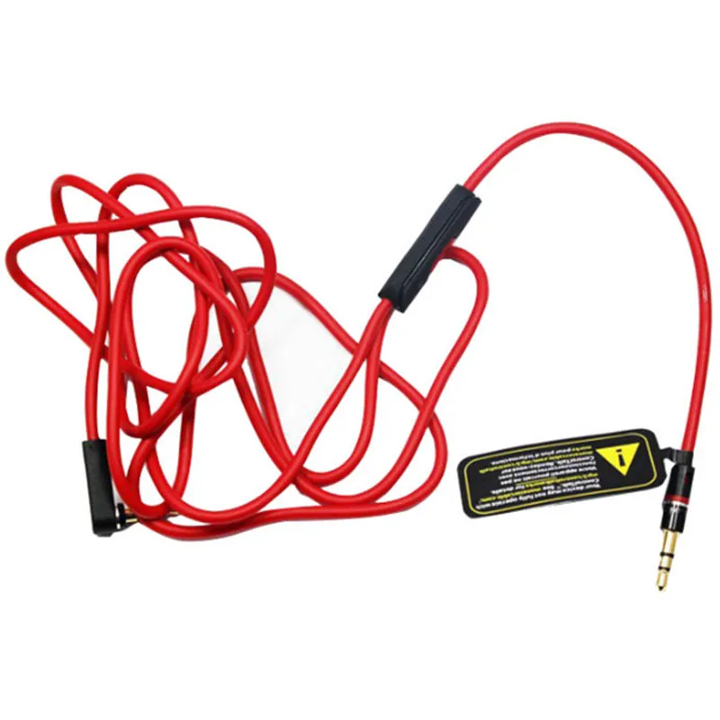 3.5mm Replacement Red Cables for Studio Heaphones with Control Talk and MIC Extension Audio AUX Male to Male