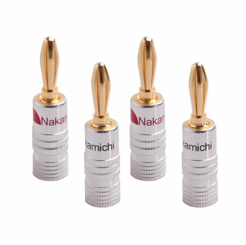 High Quality Nakamichi 24K Gold Speaker Banana Plugs Connector 