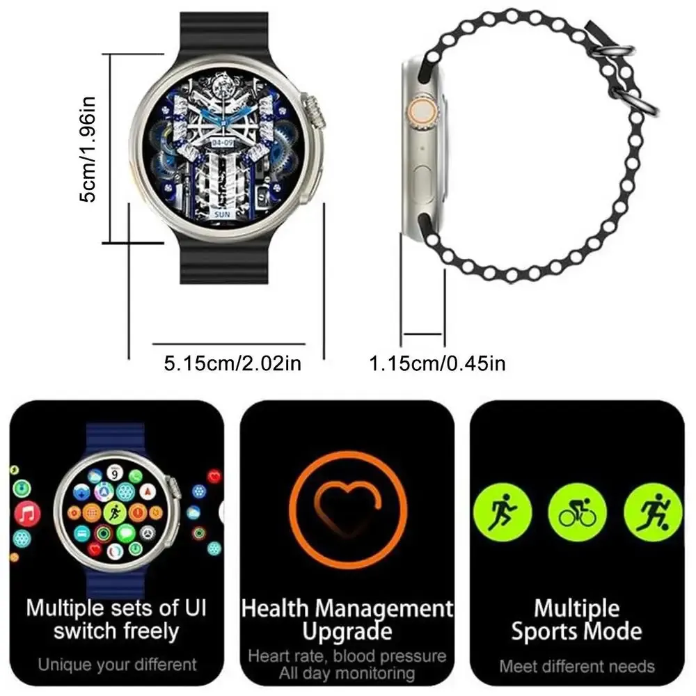 Spirit Island Z78 Ultra Smart Watch BT Call Compass NFC Men Sports Fitness Women Smartwatch Ultra Series 9 2023 For Android IOS