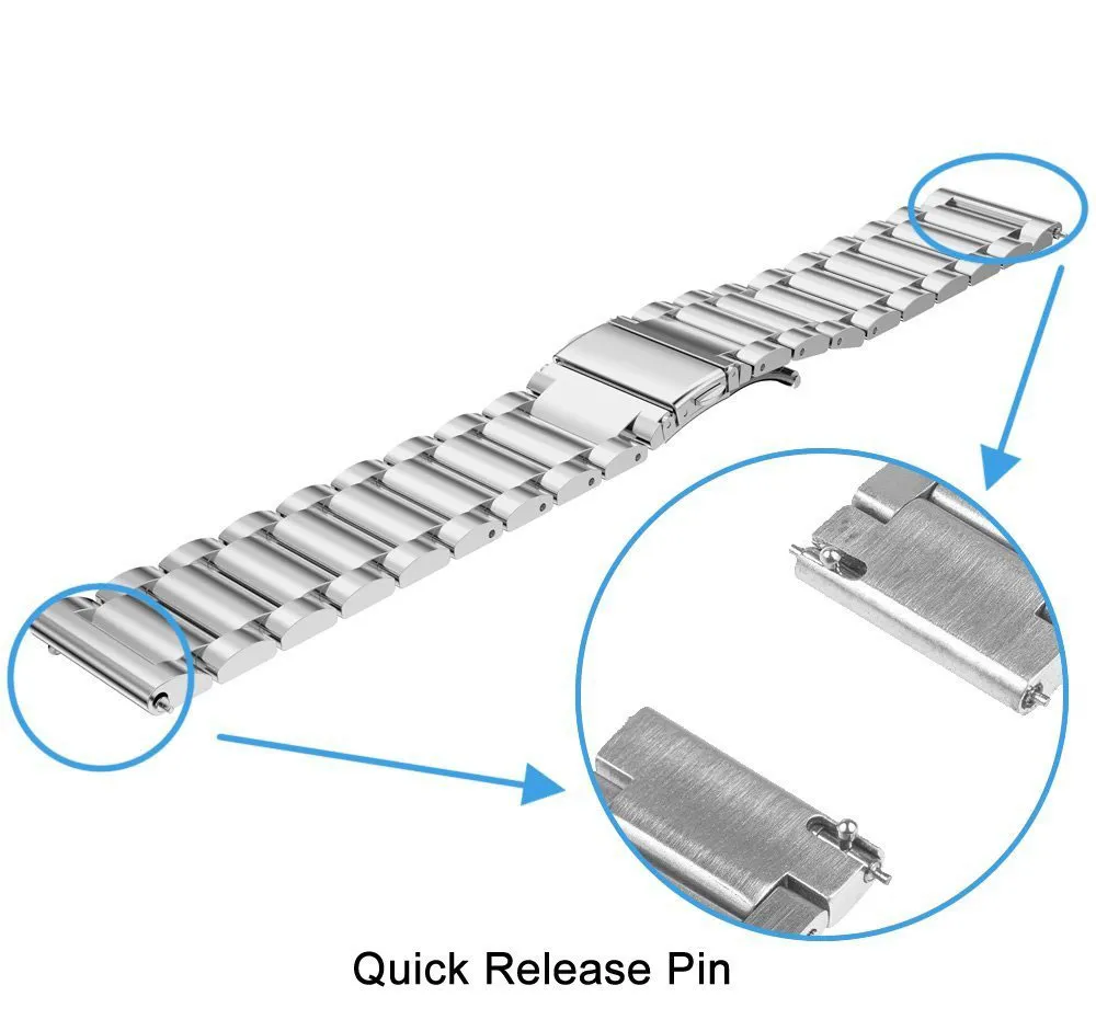 22mm 20mm Stainless Steel Metal Band For Samsung Gear S3 Frontier Classic Watch Band Strap Stainless Steel Bracelet SM-R760 SM-R770 Metal