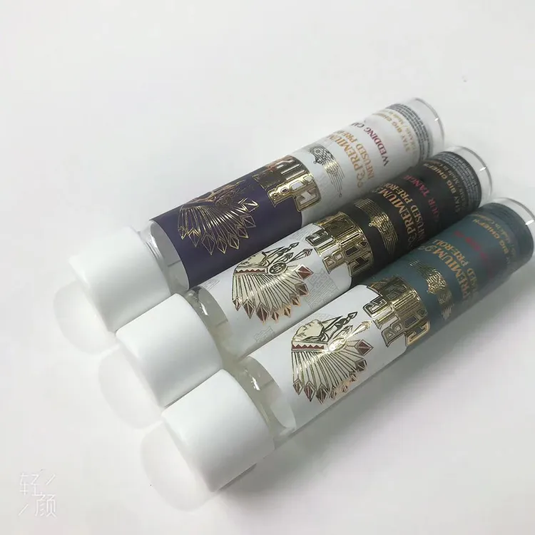 Empty 4 FLAVORS 1.5 Gram Big Chief Pre-rollS Infused Joint Glass TubeS Packaging WITH CR White Lids Packsging Child Proof