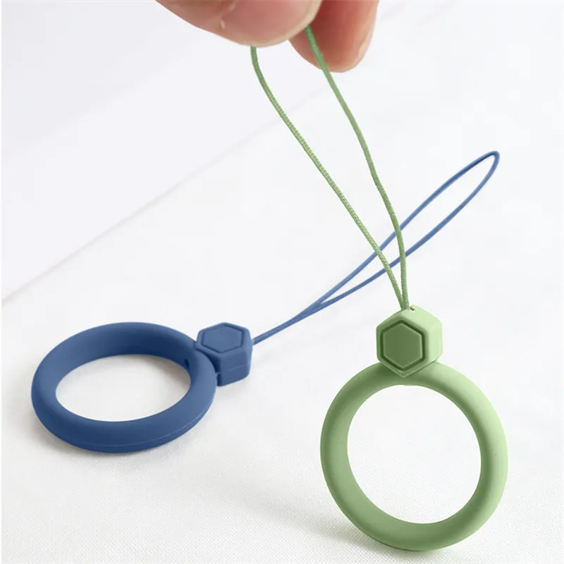 Soft Liquid Silicone Finger Ring Straps Rope Charms Anti-Lost Dust-Proof For Mobile Cell Phone Case Headphone Camera Keys U disk Keychain Hanging Fashion Holder