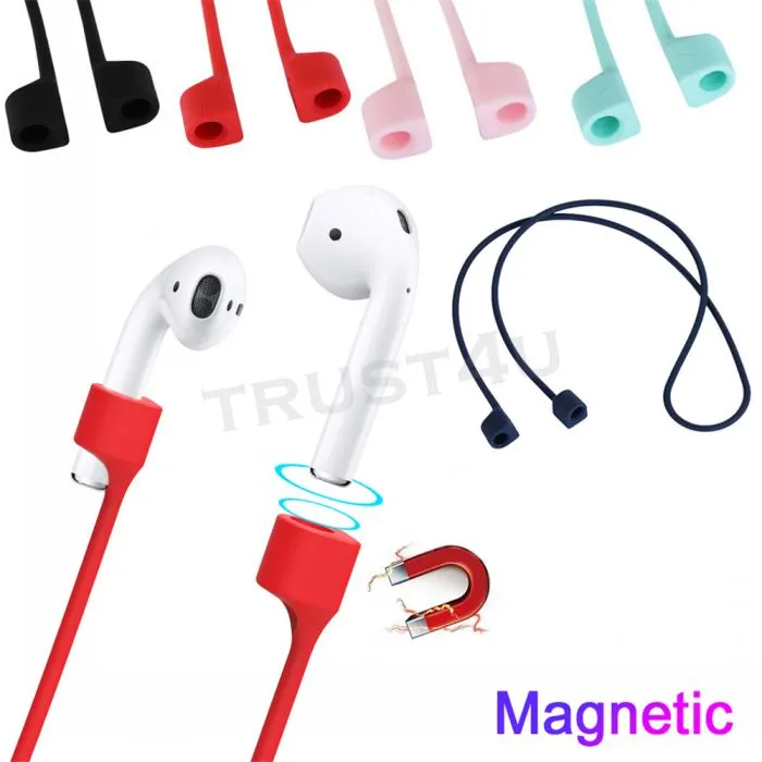 Silicone Cable Cord Headphone Earphone Magnetic Strap For Apple Airpods Anti Lost Strap Magnetic Loop String Rope For Air Pods New one