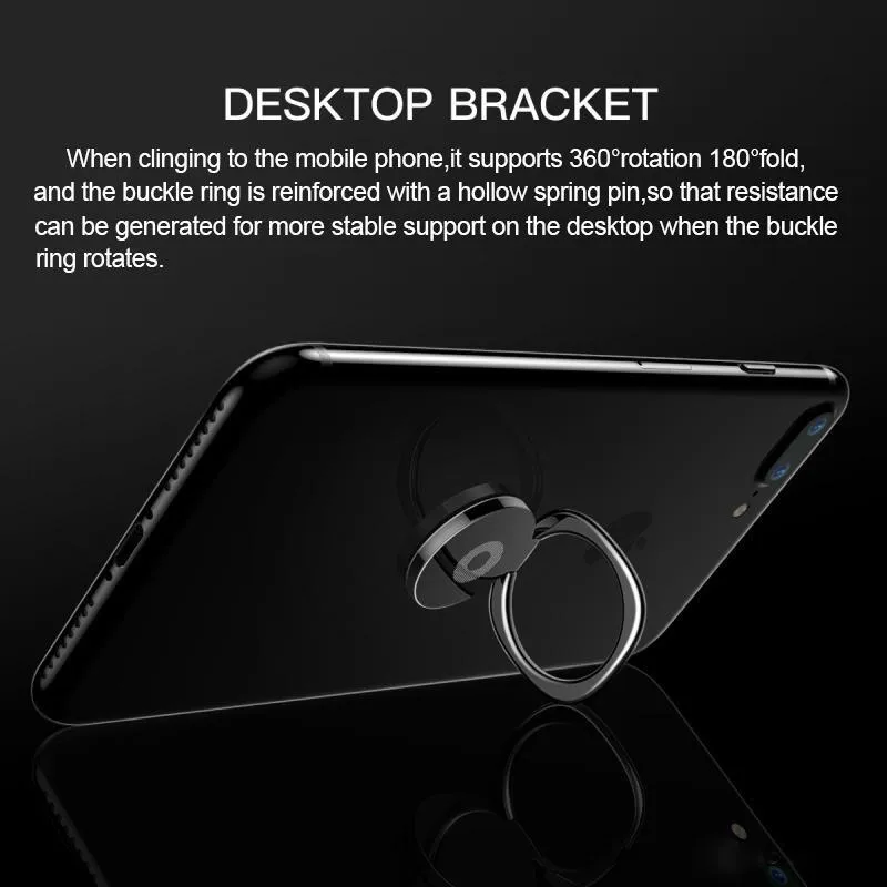 Luxury 360 Degree Metal Ring Holder Smartphone Mobile Phone Finger Stand For iPhone 7 6 Samsung Tablet with Package