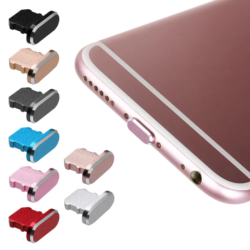 Universal Phone Anti Dust Gadgets Dustproof Type C Micro Charger Port Aluminium Alloy Stopper Wear-resistant Cover For iPhone 13 12 11 Android Samsung Xiaomi Huawei