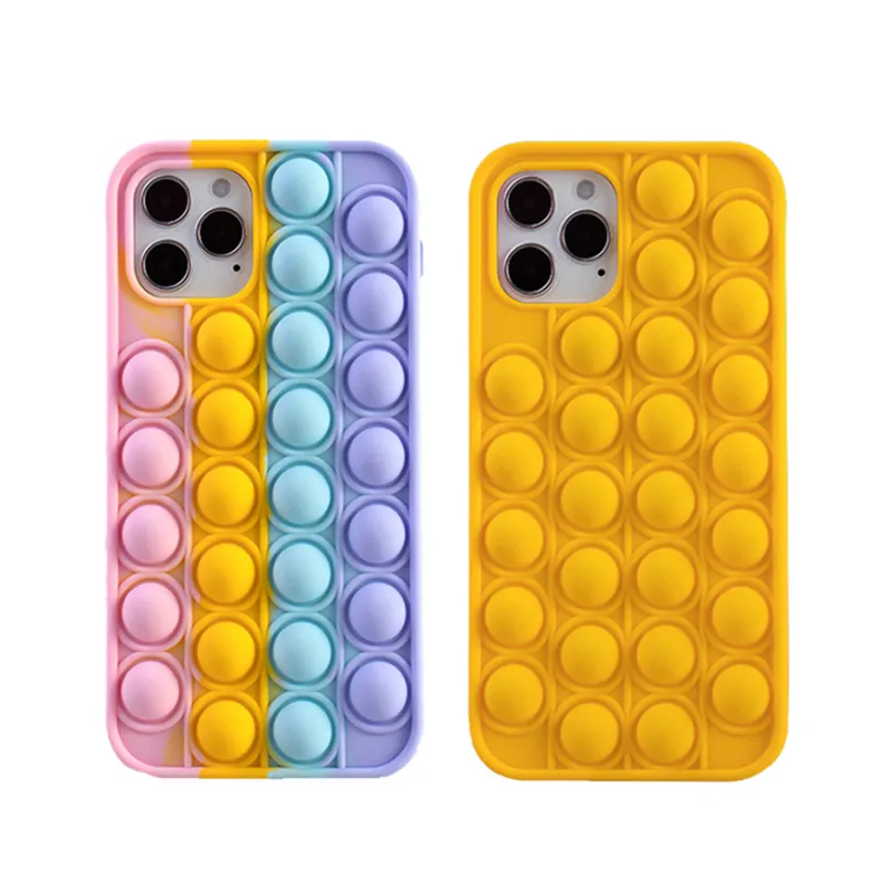 Bubble Cases For iPhone 12 11 13 Pro Max Mini 7 8 XS XR SE Cover Reliver Stress Fidget Toys Push Bubble Antistress