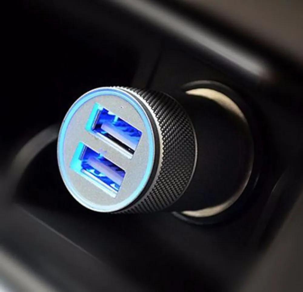 Mini Dual USB Car Lighter Socket Charger Twin Port 12V Universal In Adapter plug carregador cargador quality fashion D1