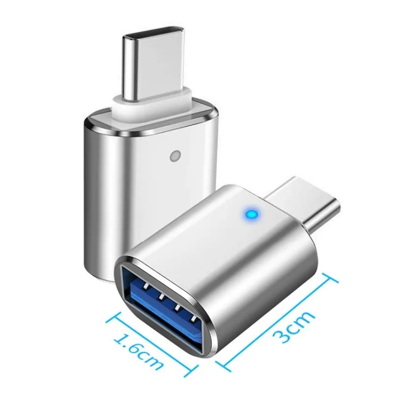 USB 3.0 Female to USB-C / Type-C Male OTG Adapter with Indicator Light for Computer Mobile Phone Tablet Connector