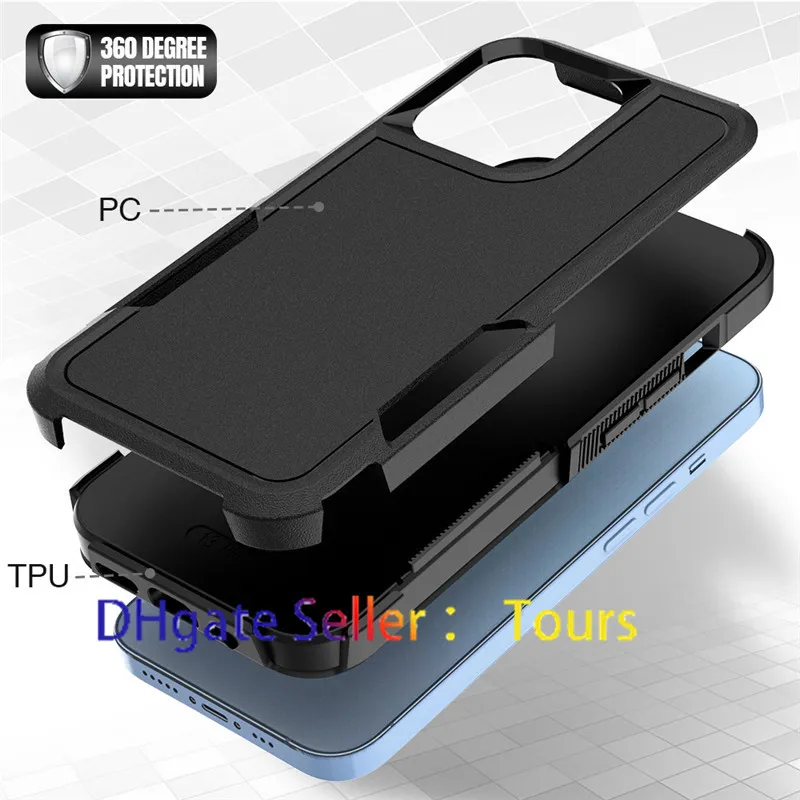 Military Grade Rugged Shockproof Phone Case for iPhone 15 11 12 13 14 Pro Max XR XsMax SE 8Plus Dual Layer Hybrid Soft TPU and Hard PC With Lanyard Hole Cover