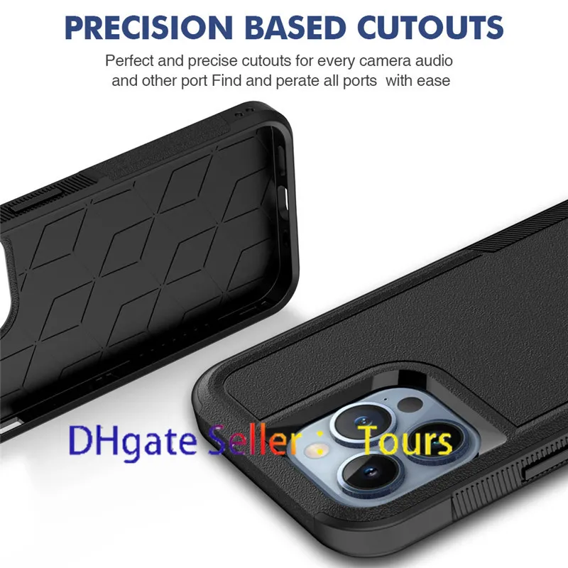 Military Grade Rugged Shockproof Phone Case for iPhone 15 11 12 13 14 Pro Max XR XsMax SE 8Plus Dual Layer Hybrid Soft TPU and Hard PC With Lanyard Hole Cover