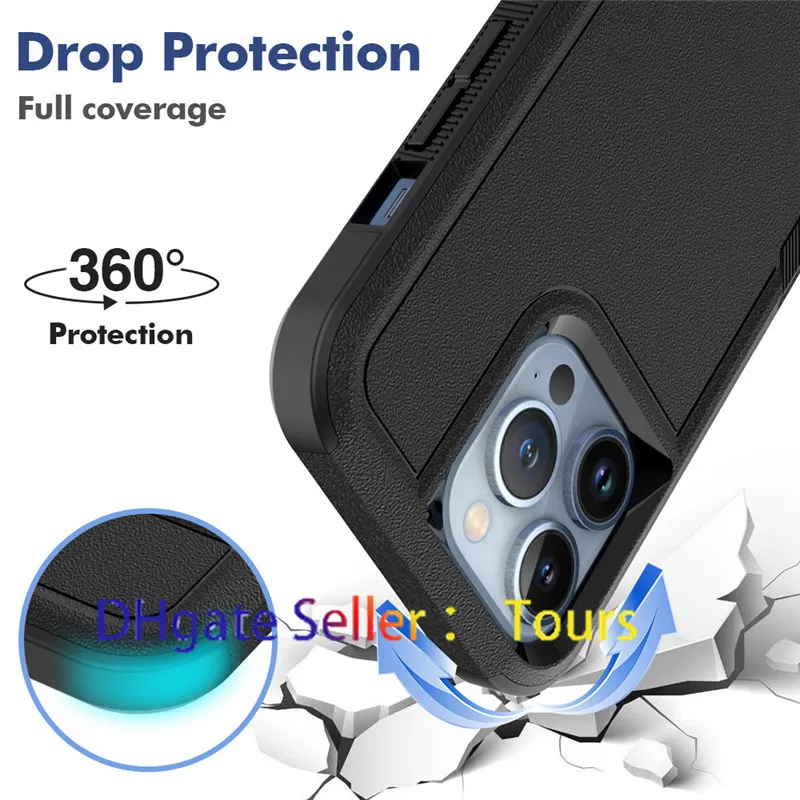 Military Grade Rugged Shockproof Phone Case for iPhone 15 11 12 13 14 Pro Max XR XsMax SE 8Plus Dual Layer Hybrid Soft TPU and Hard PC With Lanyard Hole Cover