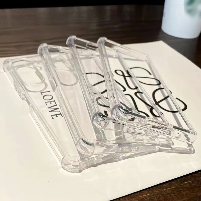 ZFold5 Clear Shockproof Phone Cases For Samsung Galaxy Z Fold 5 4 3 Fold5 Transparent Anti-drop Folding Four Conner Air Bag Hard Plastic PC Acrylic Soft TPU Cover Skin