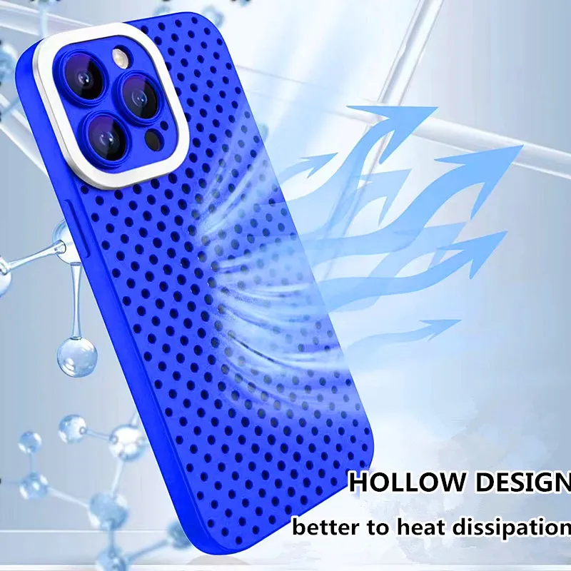 Heat Dissipation Phone Cases Hollow Designer Back Cover Flexible TPU Protector for iPhone 15 14 13 12 11 pro max X Xs XR 7 7P 8 8plus