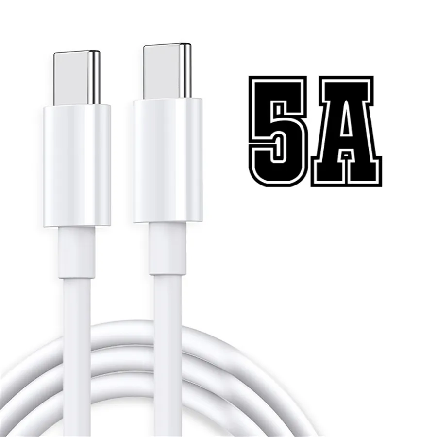 100W 5A Type c Cables 1m 2m 3m Thicker Micro USB-C Cable For Samsung S10 S20 Note 20 Huawei pc