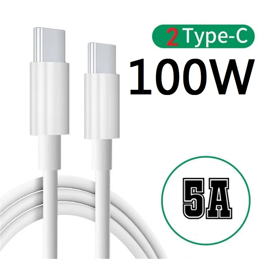 100W 5A Type c Cables 1m 2m 3m Thicker Micro USB-C Cable For Samsung S10 S20 Note 20 Huawei pc