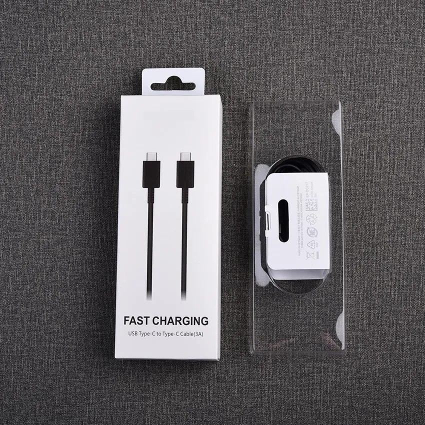 3A USB-c cables type C to type-c cable 25W 45W charger PD 3.0 Fast charging for Note 10 20 S21 With packaging box OEM quality