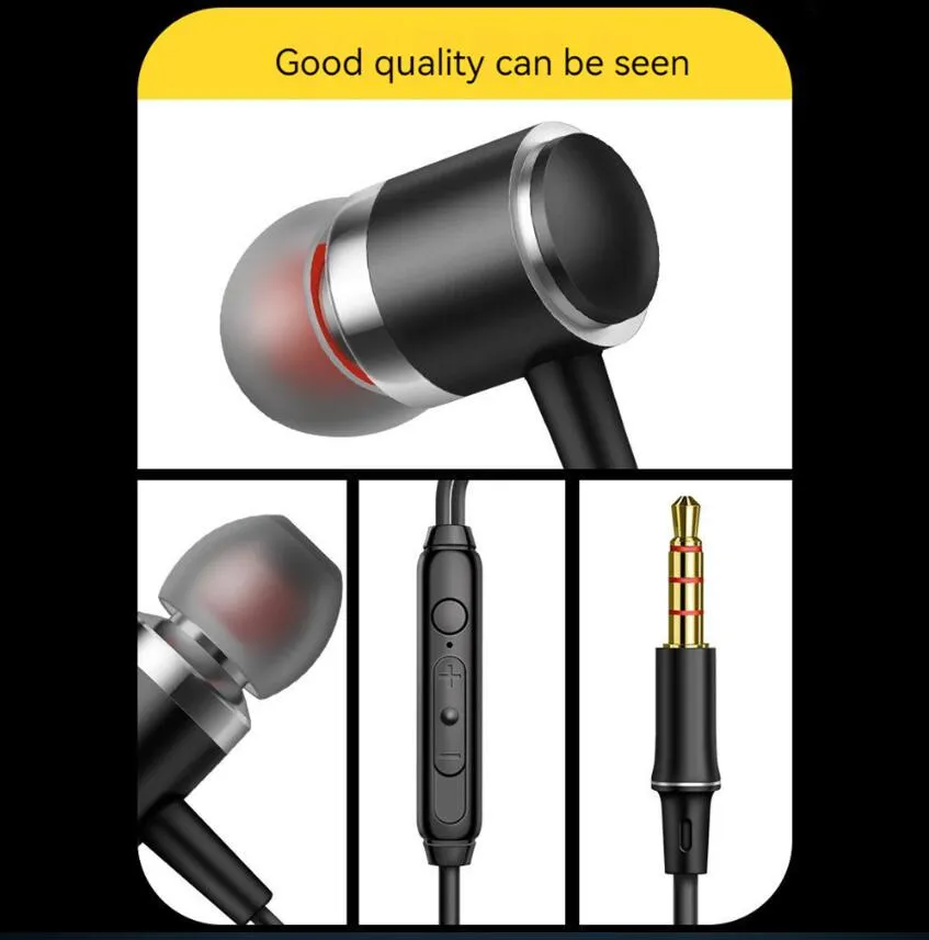 3.5mm In Ear Headset Bass Music Earphones Wire-controlled Smart Calling Headphones With Microphone For Android V2