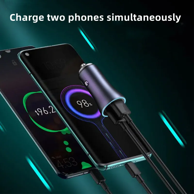 38W PD Car Charger USB Type C Fast Charging Car Phone Adapter for iPhone 14 13 12 Xiaomi Huawei Samsung S21 S22 Safety hammer Quick Charger with box with