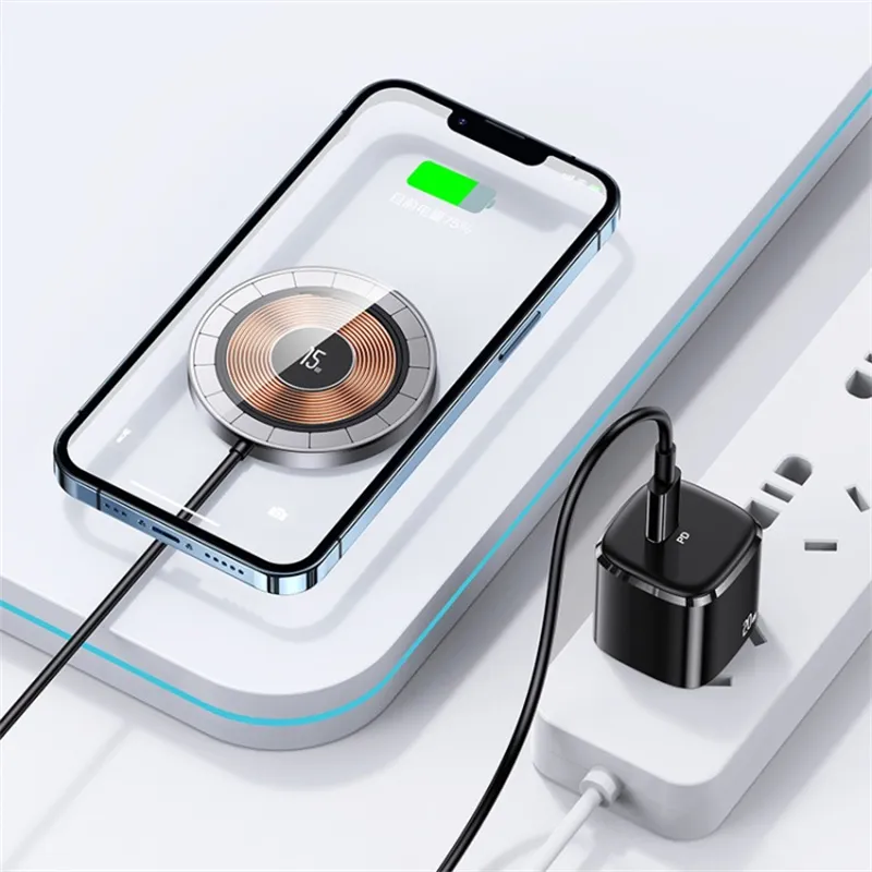 15W Transparent Magnetic Wireless Charger Pad for iPhone 14 13 12 11 Pro Airpods iWatch Qi Chargers Fast Charging Dock Station With Retail Box