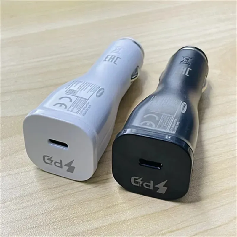 oem Quality 25w Car Charger Adapter Super Fast Charging 2.0 Dual ports USB C Type-C Bullet quick Adaptive Car sockets For Samsung S23 with retail box