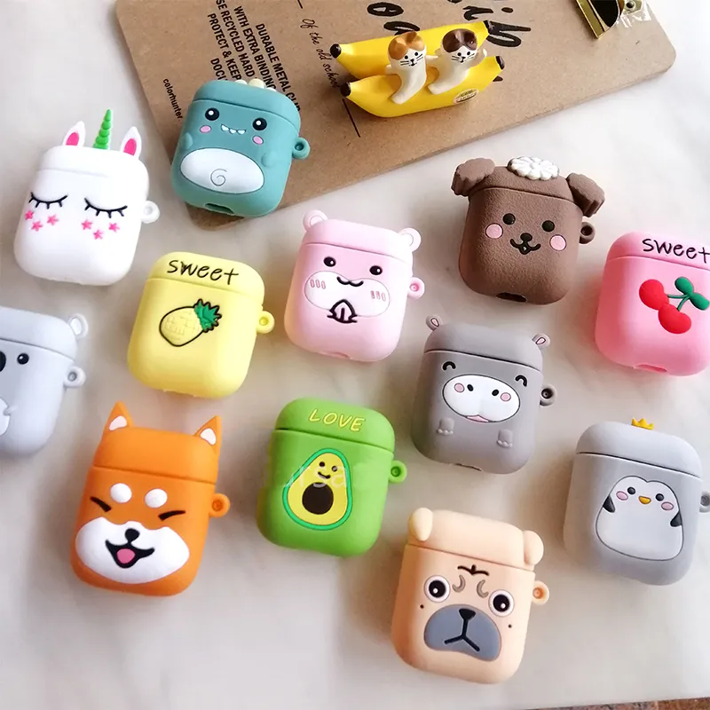 Headphone accessories lovely cartoon cases for apple airpods case airpod 2 3 pro earphone charger box protective cover