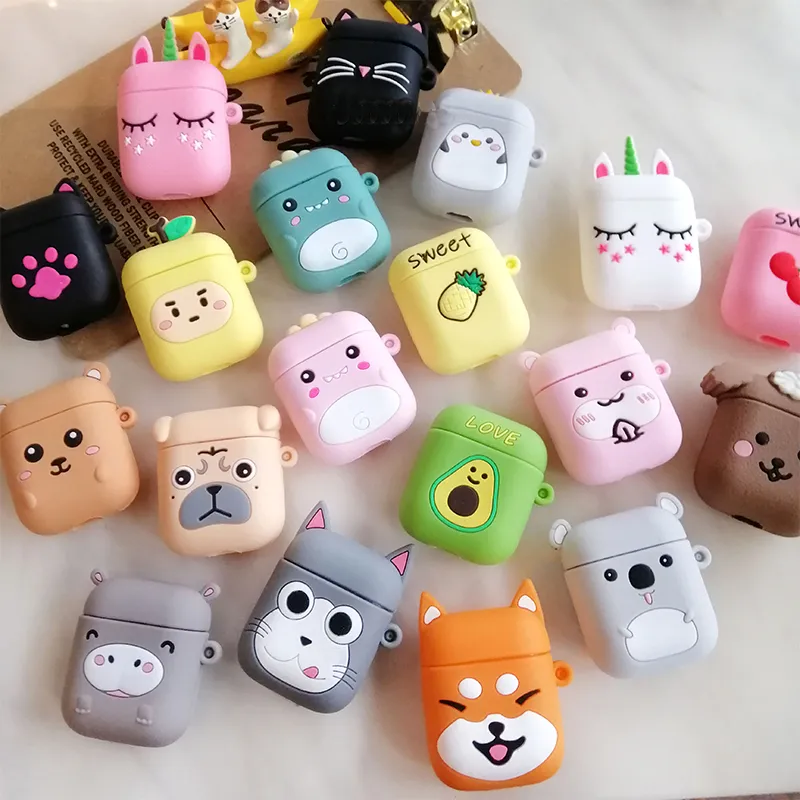 Headphone accessories lovely cartoon cases for apple airpods case airpod 2 3 pro earphone charger box protective cover