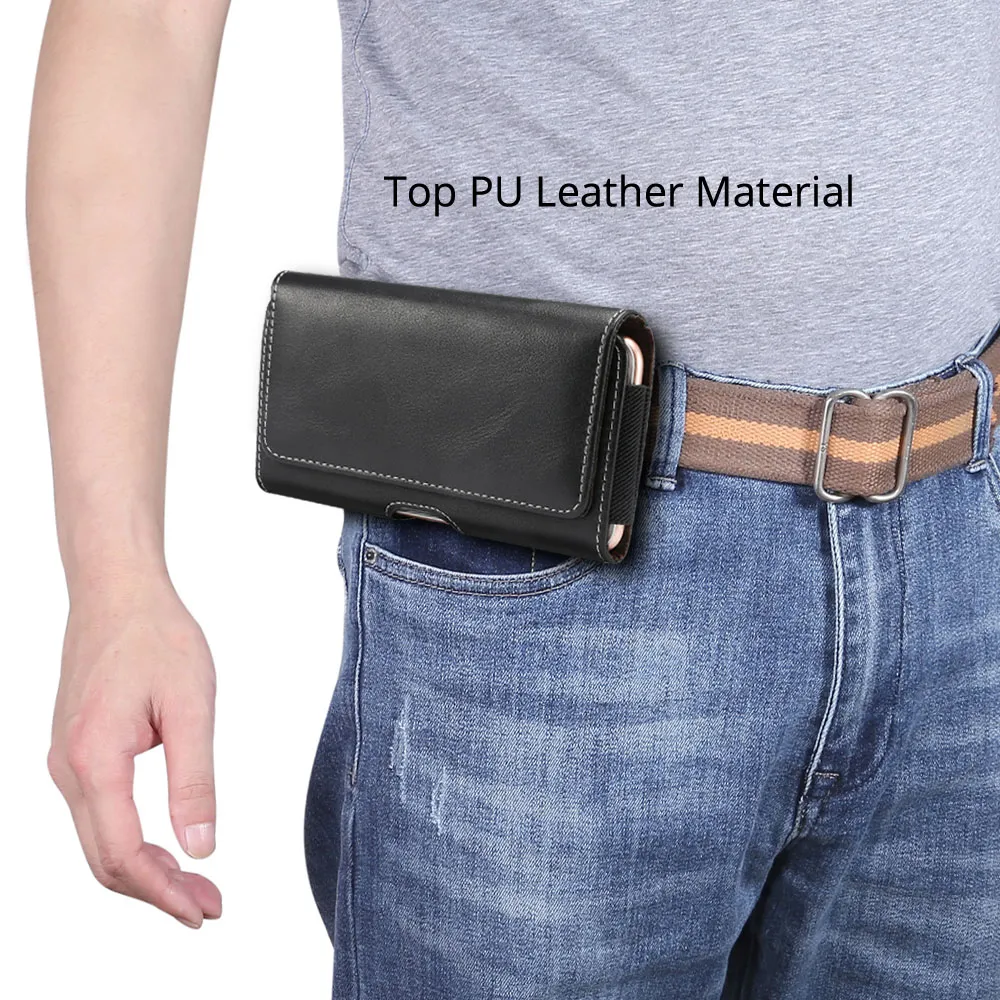 Universal Belt Clip Holster Leather Pouch Case for 4.7/5.2/5.5/6.0/6.3/6.4 inch Phone Bag