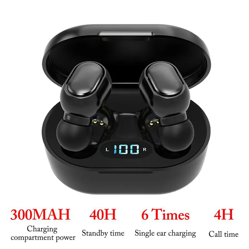 Hote sale E7S TWS 5.0 bluetooth earphone 5.0 Noise Cancelling Waterproof LED Display Screen In-ear Gaming Headphones Stereo Earbuds