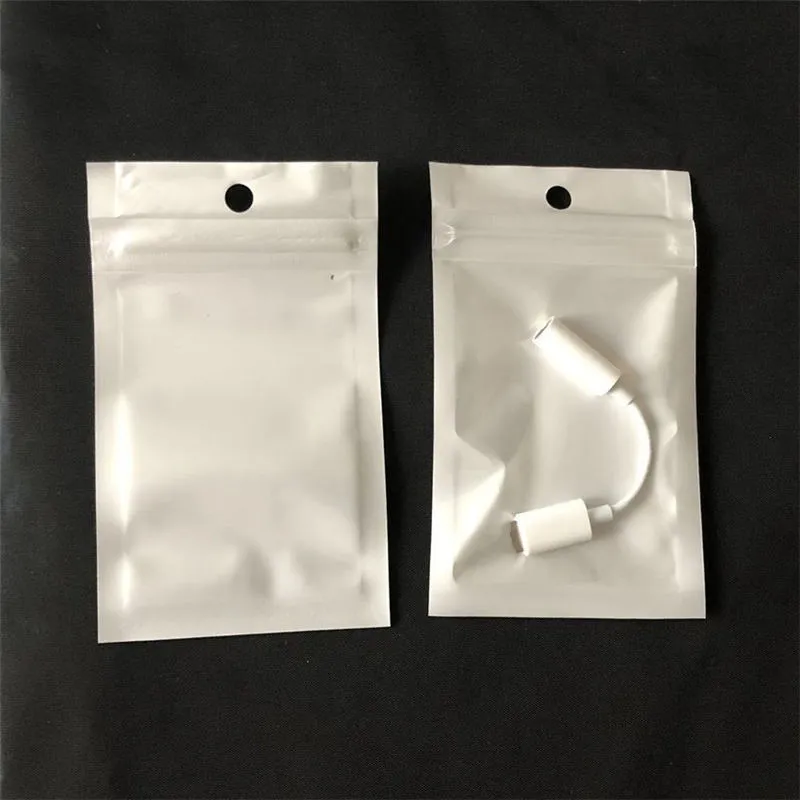 Pearl White Plastic Zip Lock Poly OPP Package Bag Clear Resealable Mylar Zipper Packages Pouch For Mobile Phone Case Cable Accessorie Retail Packing