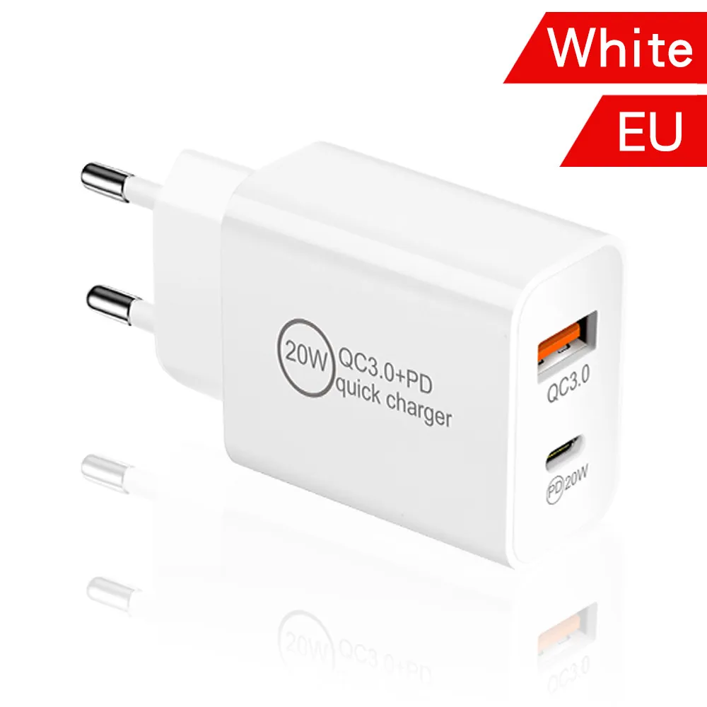 Quick type c USb-C Charger QC3.0 20W PD USB-C EU US UK Travel Wall Chargers Adapter For Iphone 11 12 13 14 Samsung F1 With Retail Box