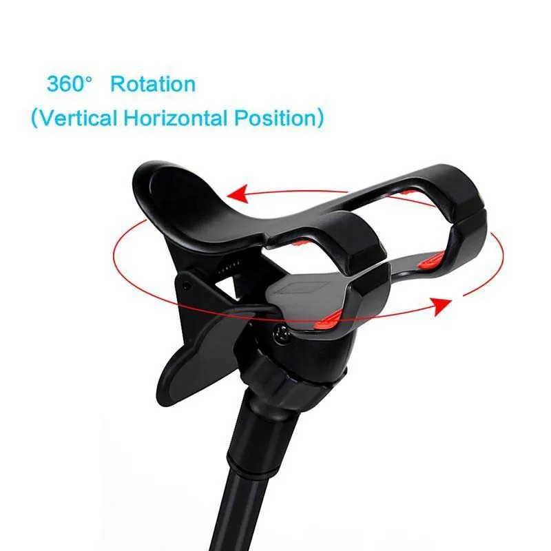 Car Mount Long Arm Universal Windshield Dashboard Mobile Phone Holder 360 Degree Rotation with Strong Suction Cup X Clamp