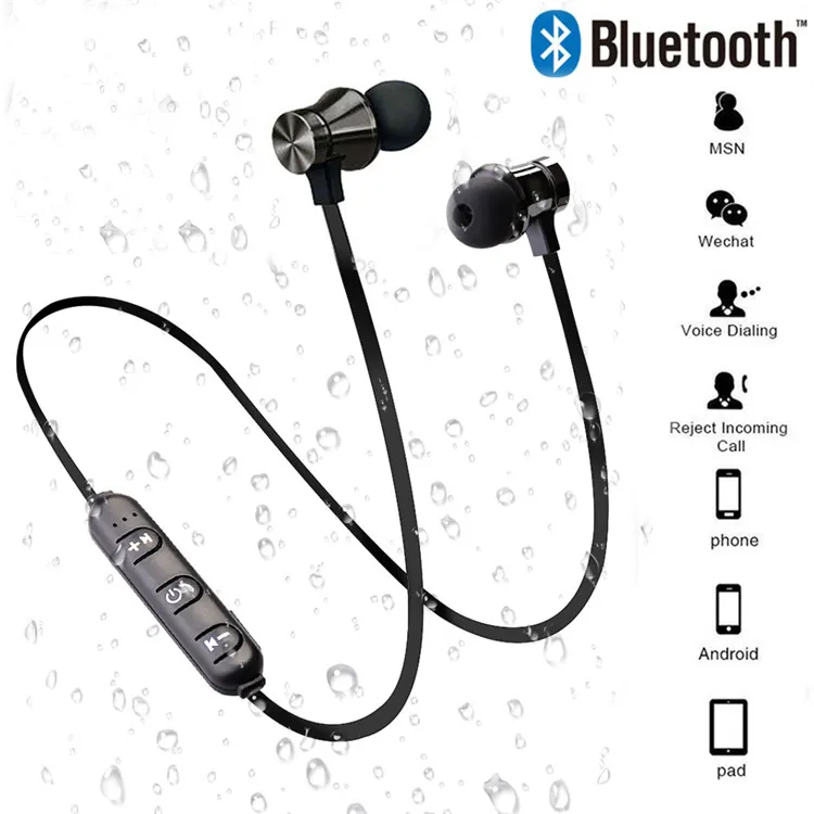 XT11 Magnetic Wireless Bluetooth Earphones Running Music Headset Neckband Sports Earbuds Earphones With Noise Cancelling Mic