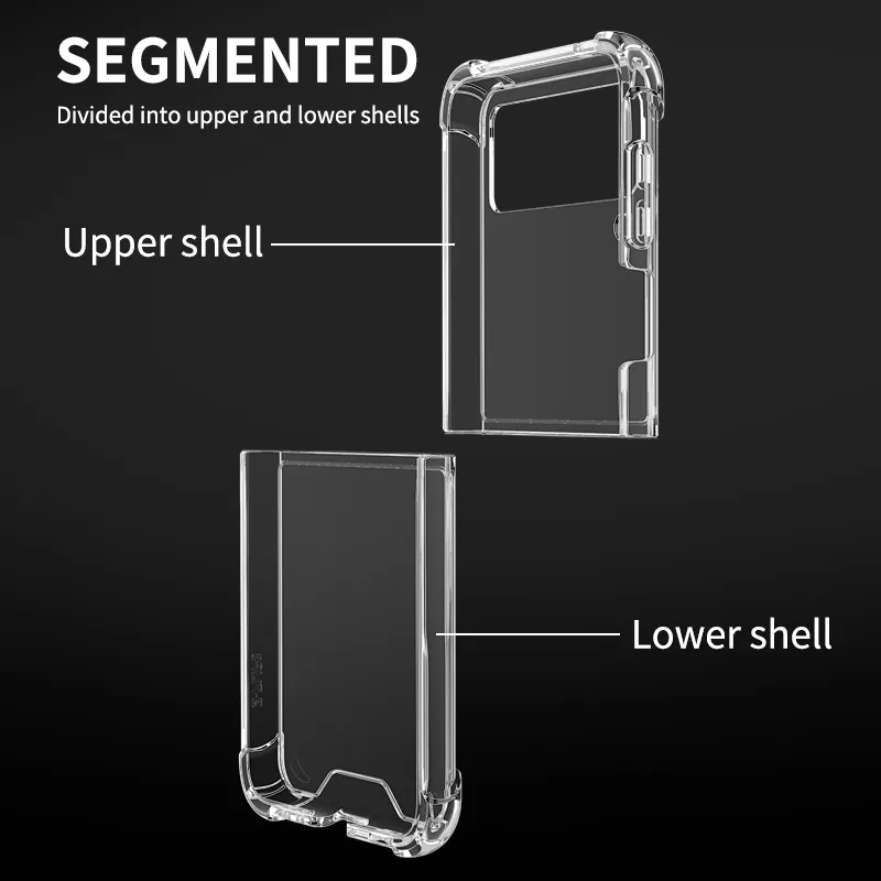 Air Cushion Crystal Acrylic Hard PC Clear Cases Soft TPU Bumper Shockproof Anti-Scratch Protective For Samsung Galaxy Z Flip 5G 2 3 4 5 Flip2 Flip3 Flip4 Flip5