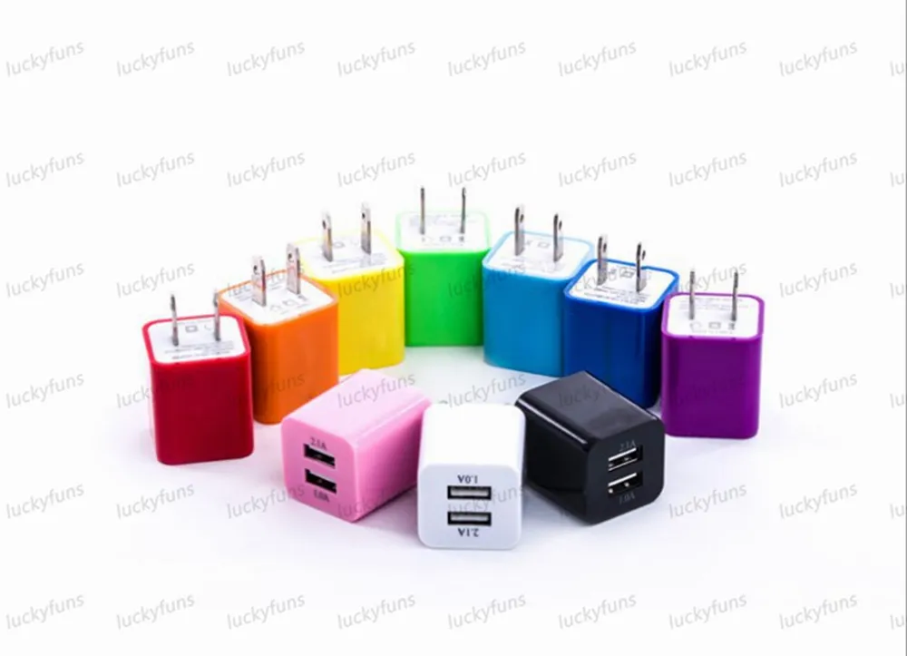 Fast Speed Charger 2.1A+1A Dual usb Ports US AC Home Travel Wall chargers Adapter For iphone Samsung s8 s9 s10 note 8 9 10 htc android phone