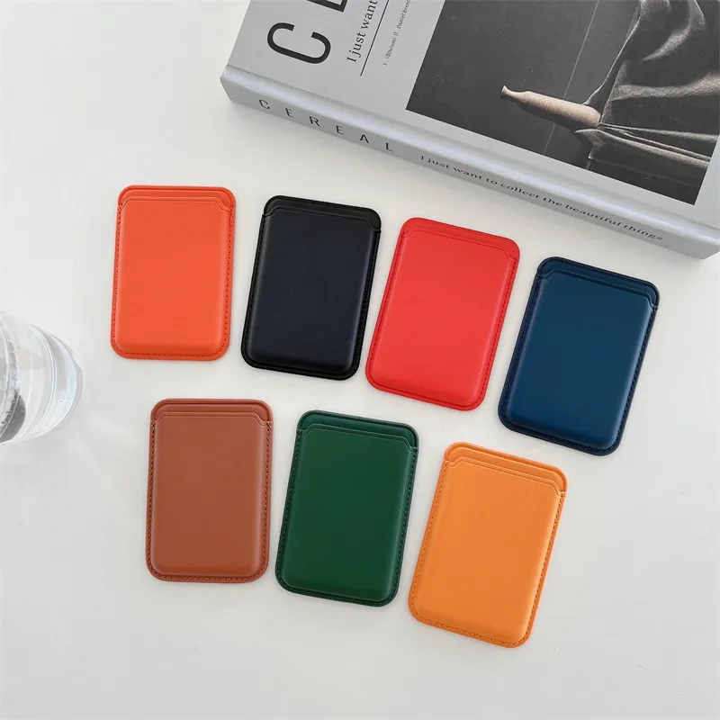 For Magsafe Magnetic Leather Slot Card Holder Wallet Case For iPhone 14 Pro Max 13 12 11 For Samsung S23 Ultra S22 Accessories