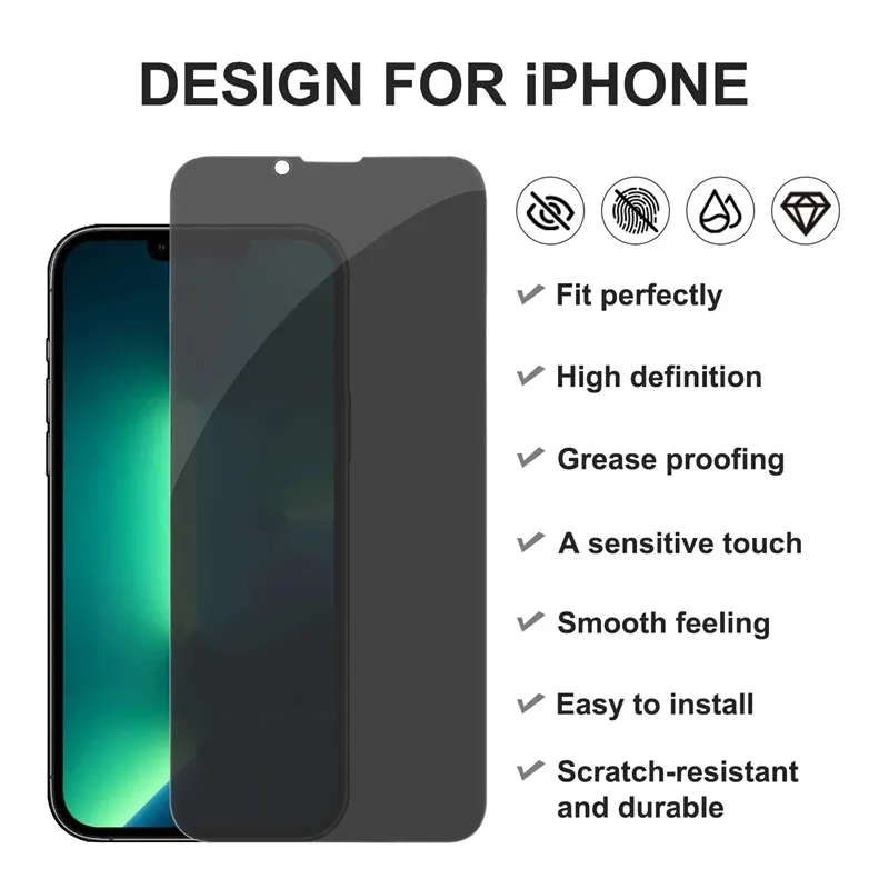 Privacy Tempered Glass Anti-Spy Screen Protector Full Cover Flim for iphone 15 14 13 12 Mini 11 Pro Max X Xs Xr 7 8 6 Plus 9H