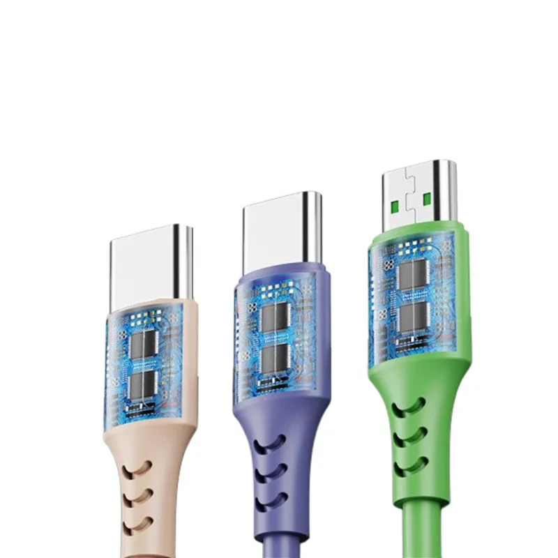 3 In 1 Liquid silicone Cables 1.2M Multi colors USB Fast Charging Cable Type C Android Charger Cord For xiaomi Samsung Huawei Phones