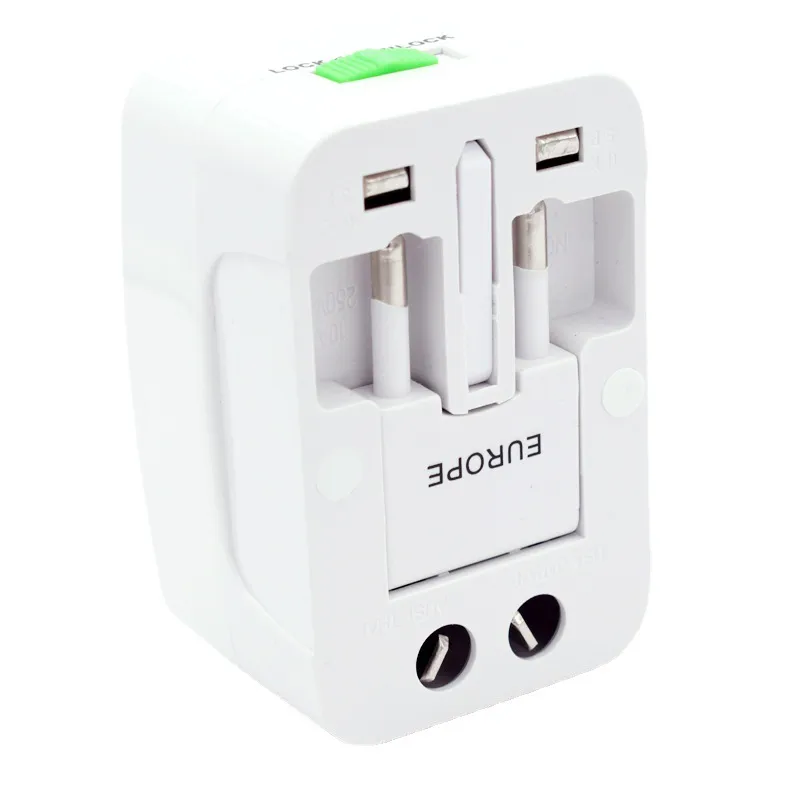 Travel universal International wall charger power adapter earphones for Surge Protector Plug US UK EU AU AC Dual USB