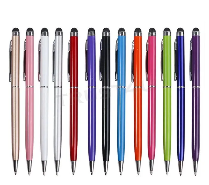 Point Stylus Capacitive Touch Metal Stylus Pen Touch For ipad for iphone 2 in 1 Touch Screen Stylus gel ink pen