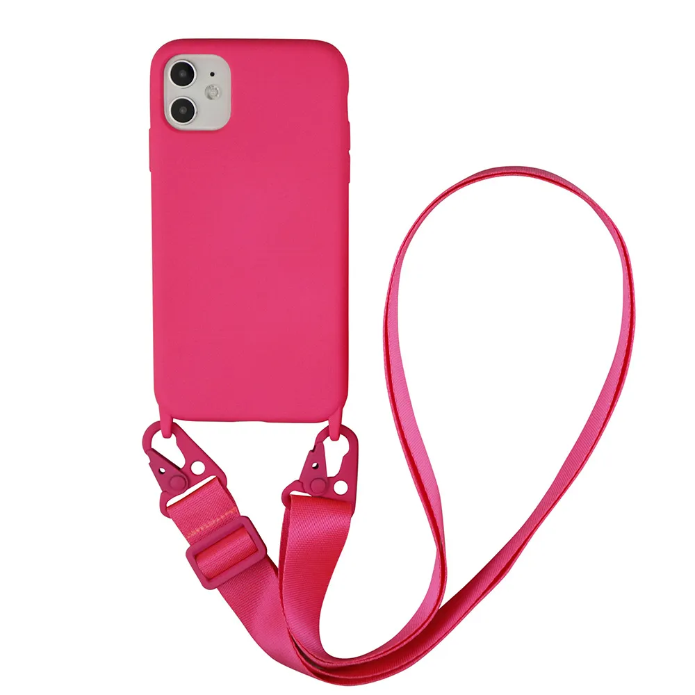 Crossbody Necklace Holder Phone Cases For iPhone 15Pro Max 14 13 12 11 Lanyard Liquid Silicone Case Cover With Cord Strap Rope