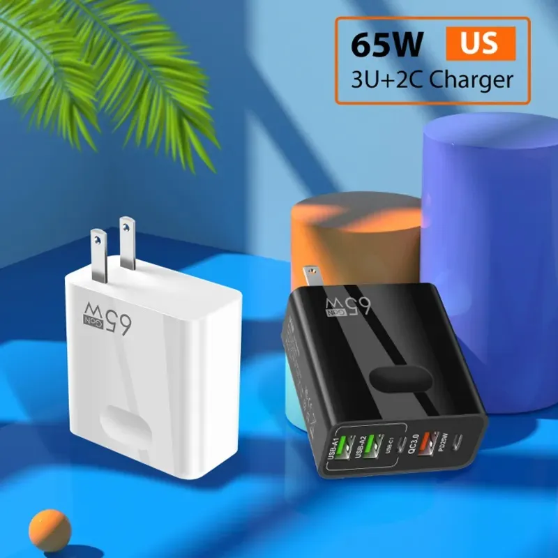 65W adapter Mobile Phone Charger TYPE-C+3USB Gallium nitride 5A Travel Charger Multi-port PD charger