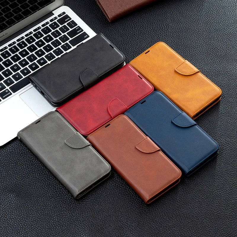 Retro Sheep Grain Leather Wallet Cases For Samsung A04E A34 A54 5G Moto G13 4G G73 E13 4G G 5G 2023 Play Credit ID Card Slot Holder Flip Cover Pouch Men Book Pouch With Strap